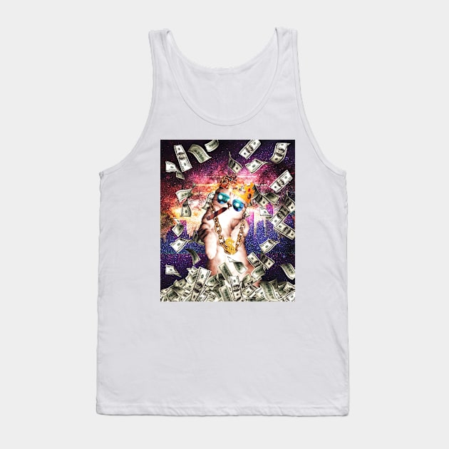 Bling Money Cat Thug Tank Top by Random Galaxy